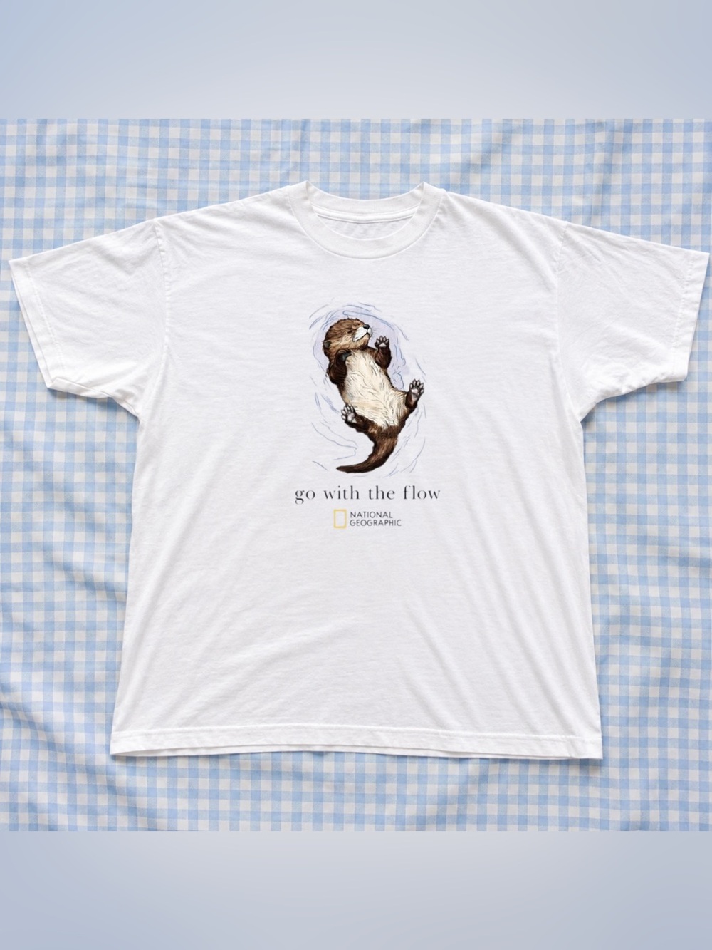 Gildan National Geographic Otter Water Swirl Quote Graphic Tee Unisex Style